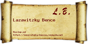 Lazavitzky Bence névjegykártya